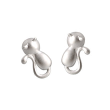 Load image into Gallery viewer, Gray cat earrings