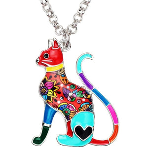 Colorful cat necklace