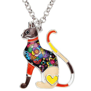 Colorful cat necklace