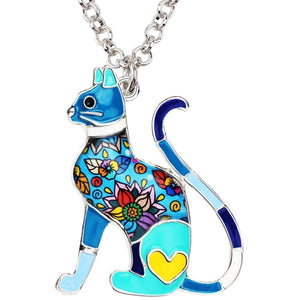 Colorful cat necklace