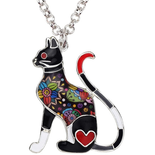 Colorful cat necklace