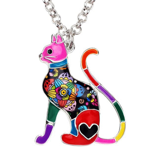 Colorful cat necklace