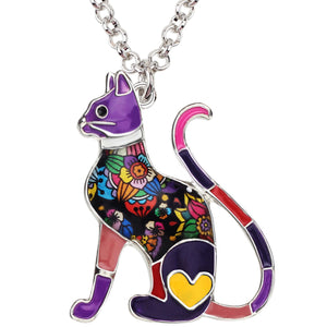 Colorful cat necklace