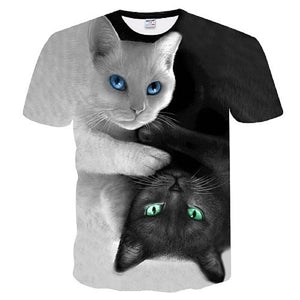 White cat t-shirt