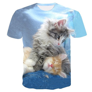 White cat t-shirt