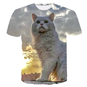 White cat t-shirt