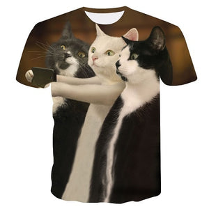 White cat t-shirt