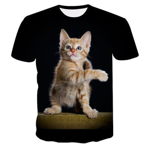 White cat t-shirt