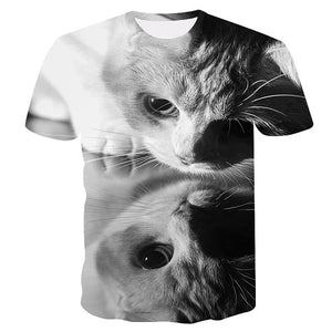 White cat t-shirt