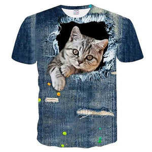 White cat t-shirt