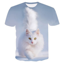 Load image into Gallery viewer, White cat t-shirt