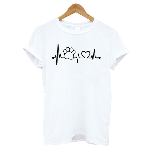 Heartbeat  cat foot t-shirt