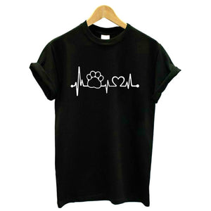 Heartbeat  cat foot t-shirt