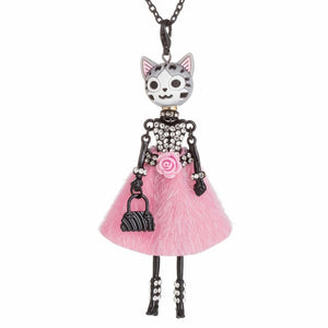 Dressed cat necklace