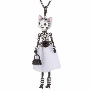 Dressed cat necklace