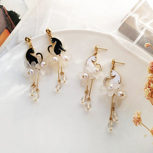 Black cat earrings