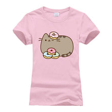 Load image into Gallery viewer, Cat with donuts t-shirt