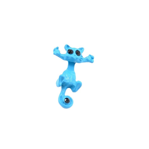 Blue cat earrings