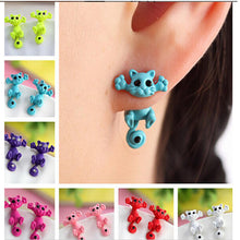 Load image into Gallery viewer, Blue cat earrings