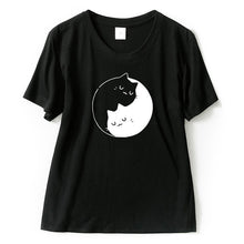 Load image into Gallery viewer, Two cats hugging t-shirt