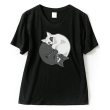 Load image into Gallery viewer, Two cats hugging t-shirt