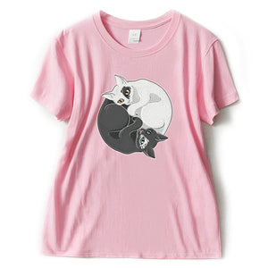 Two cats hugging t-shirt