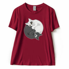 Load image into Gallery viewer, Two cats hugging t-shirt