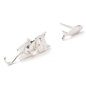 Cat and fish earrings
